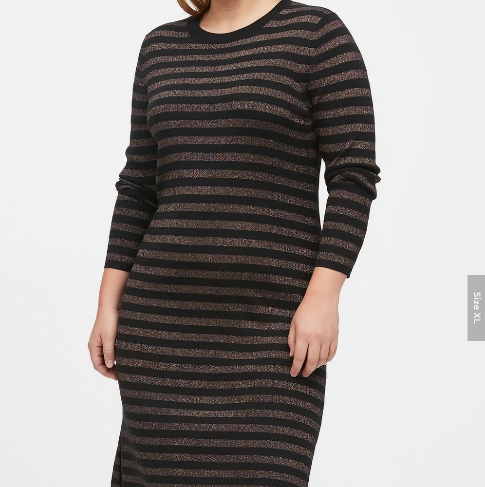 2for $20: Banana Republic Metallic Stripe Sweater Dress